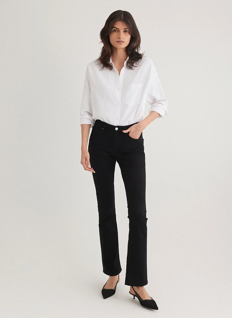 مافي بنطلون جينز مولى أسود مطاطي